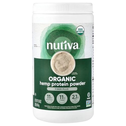 Nutiva Bio Hanfproteinpulver – roh, kaltgepresst, ballaststoffreich, 454 g