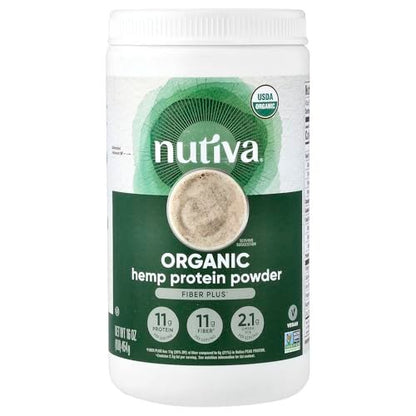 Nutiva Bio Hanfproteinpulver – roh, kaltgepresst, ballaststoffreich, 454 g