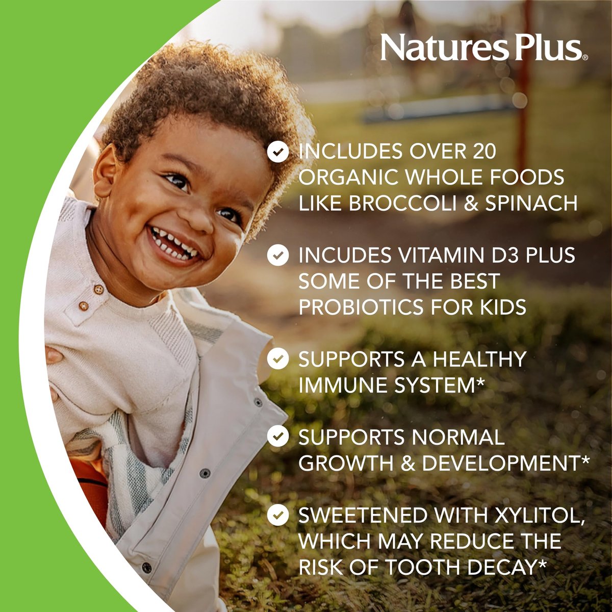 NaturesPlus Animal Parade Source of Life Gold Kinder Multivitamin zum Kauen - Mischung aus Kirsch-, Orangen- und Traubengeschmack - 60 Kautabletten - Vegetarisch, Glutenfrei - 30 Portionen