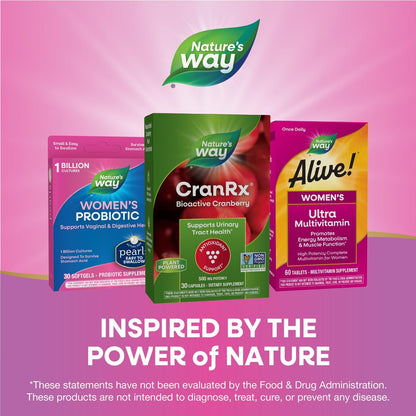 Nature's Way CranRx® BioActive Cranberry – 30 Kapseln, 500 mg, Unterstützung der Harnwegsgesundheit, Antioxidans, vegan, Non-GMO Project verifiziert