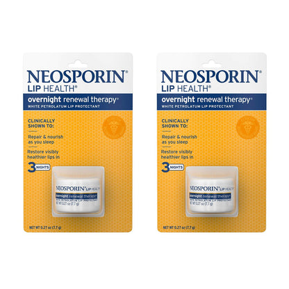 Neosporin Lip Health Overnight Healthy Lips Renewal Therapy Lippenbalsam mit Petrolatum, 0,27 Unze (2er-Pack)