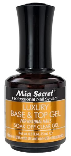 Mia Secret Luxuriöser Base- und Top Coat – Klarer Gel-Nagellack – 15 ml – Hochglanz – Gelux-kompatibel
