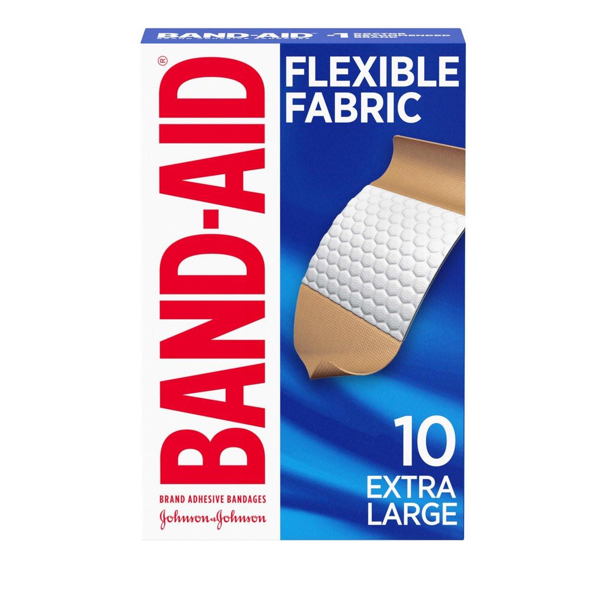 Band-Aid Brand Flexible Fabric Pflaster, extra groß, 10 Stück (2er-Pack)