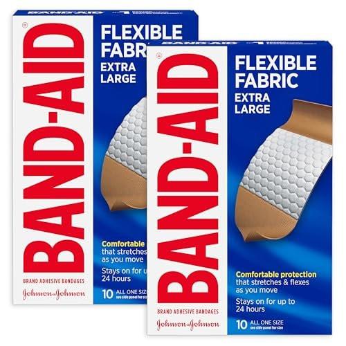 Band-Aid Brand Flexible Fabric Pflaster, extra groß, 10 Stück (2er-Pack)