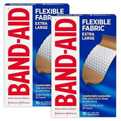 Band-Aid Brand Flexible Fabric Pflaster, extra groß, 10 Stück (2er-Pack)