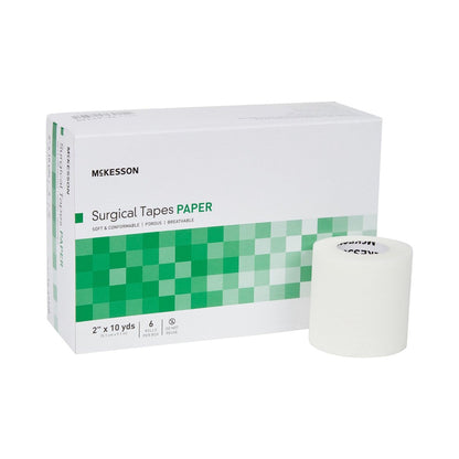 McKesson Chirurgisches Pflaster, unsteril, Papier, luft- und feuchtigkeitsdurchlässig, 5 cm x 9,1 m, 6 Rollen
