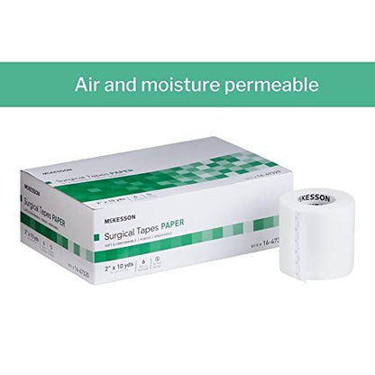 McKesson Chirurgisches Pflaster, unsteril, Papier, luft- und feuchtigkeitsdurchlässig, 5 cm x 9,1 m, 6 Rollen
