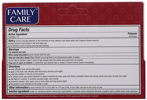 2er-Pack Tolnaftat Creme USP 1% Antimykotikum gegen Fußpilz – Wirkstoffgleich mit Tinactin-1, 2 x 28 g