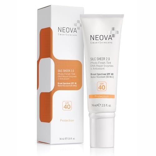NEOVA SmartSkincare Silc Sheer 2.0 getönte Sonnencreme LSF 40 – 2,5 fl oz | Breitband UVA/UVB-Schutz | Wasserbeständig bis 80 Min. | Öl- und Duftstofffrei | Für alle Hauttypen