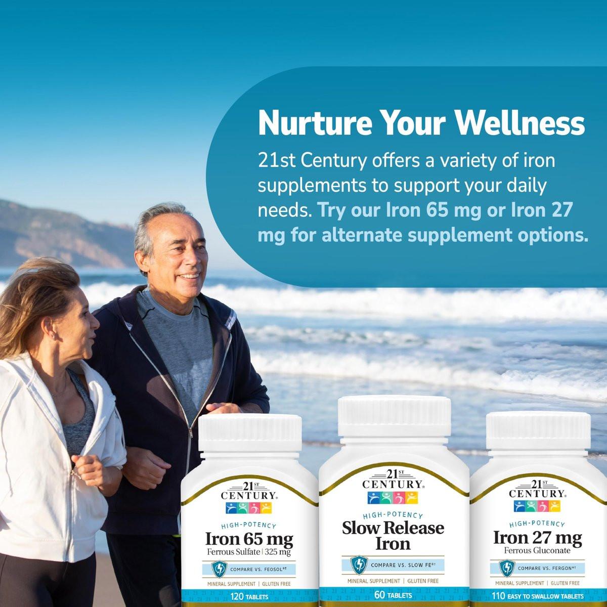 21st Century Slow Release Eisen Tabletten, 60 Stück