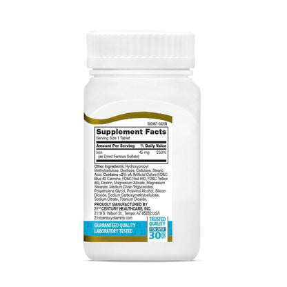 21st Century Slow Release Eisen Tabletten, 60 Stück