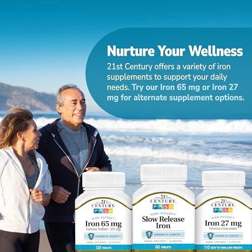 21st Century Slow Release Eisen Tabletten, 60 Stück