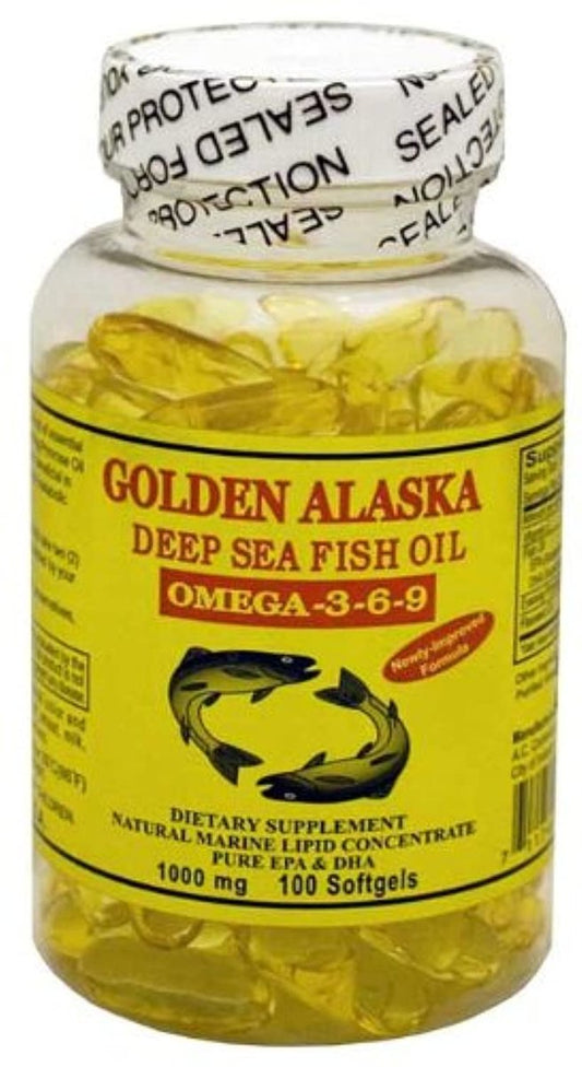 Golden Alaska Deep Sea Omega-3-6-9 Fischöl 1000mg – 100 Weichkapseln