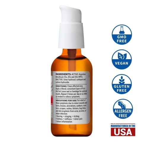 Argentyn 23 Professionelles Silber-First-Hilfe-Gel – Argentum Metallicum Gel zur Wundpflege, topische Hautpflege für beruhigende Unterstützung mit praktischer Pumpe – 30 ml