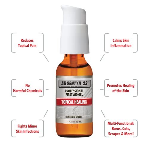 Argentyn 23 Professionelles Silber-First-Hilfe-Gel – Argentum Metallicum Gel zur Wundpflege, topische Hautpflege für beruhigende Unterstützung mit praktischer Pumpe – 30 ml