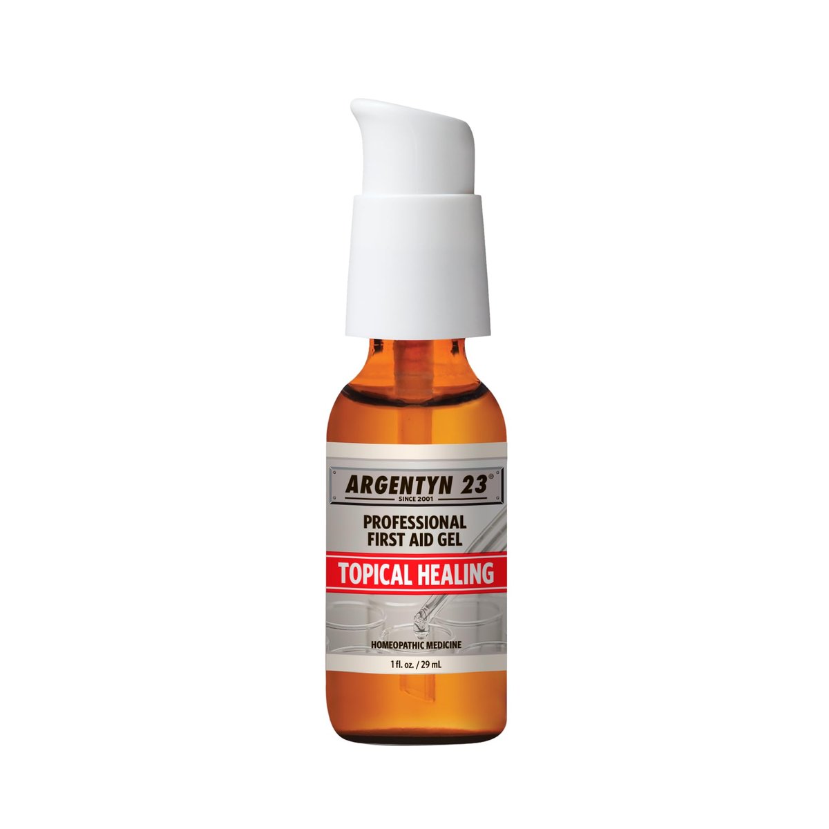 Argentyn 23 Professionelles Silber-First-Hilfe-Gel – Argentum Metallicum Gel zur Wundpflege, topische Hautpflege für beruhigende Unterstützung mit praktischer Pumpe – 30 ml