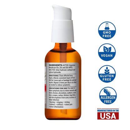 Argentyn 23 Professionelles Silber-First-Hilfe-Gel – Argentum Metallicum Gel zur Wundpflege, topische Hautpflege für beruhigende Unterstützung mit praktischer Pumpe – 30 ml