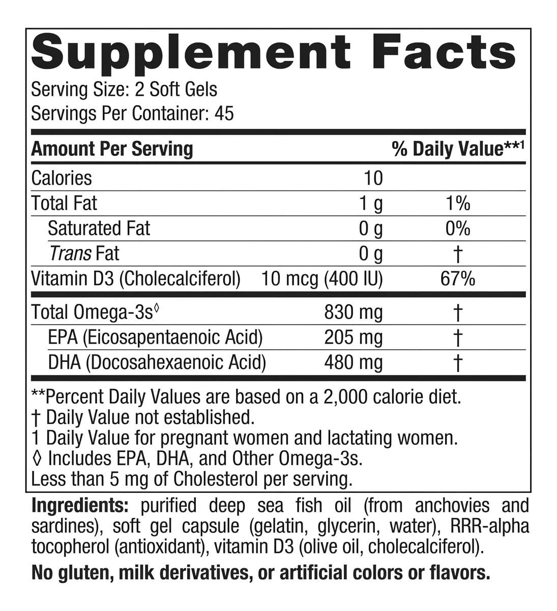 Nordic Naturals Prenatal DHA, ungewürzt - 90 Weichkapseln - 830 mg Omega-3 + 400 IE Vitamin D3 - Unterstützt die Gehirnentwicklung bei Babys während Schwangerschaft & Stillzeit - Non-GMO - 45 Portionen