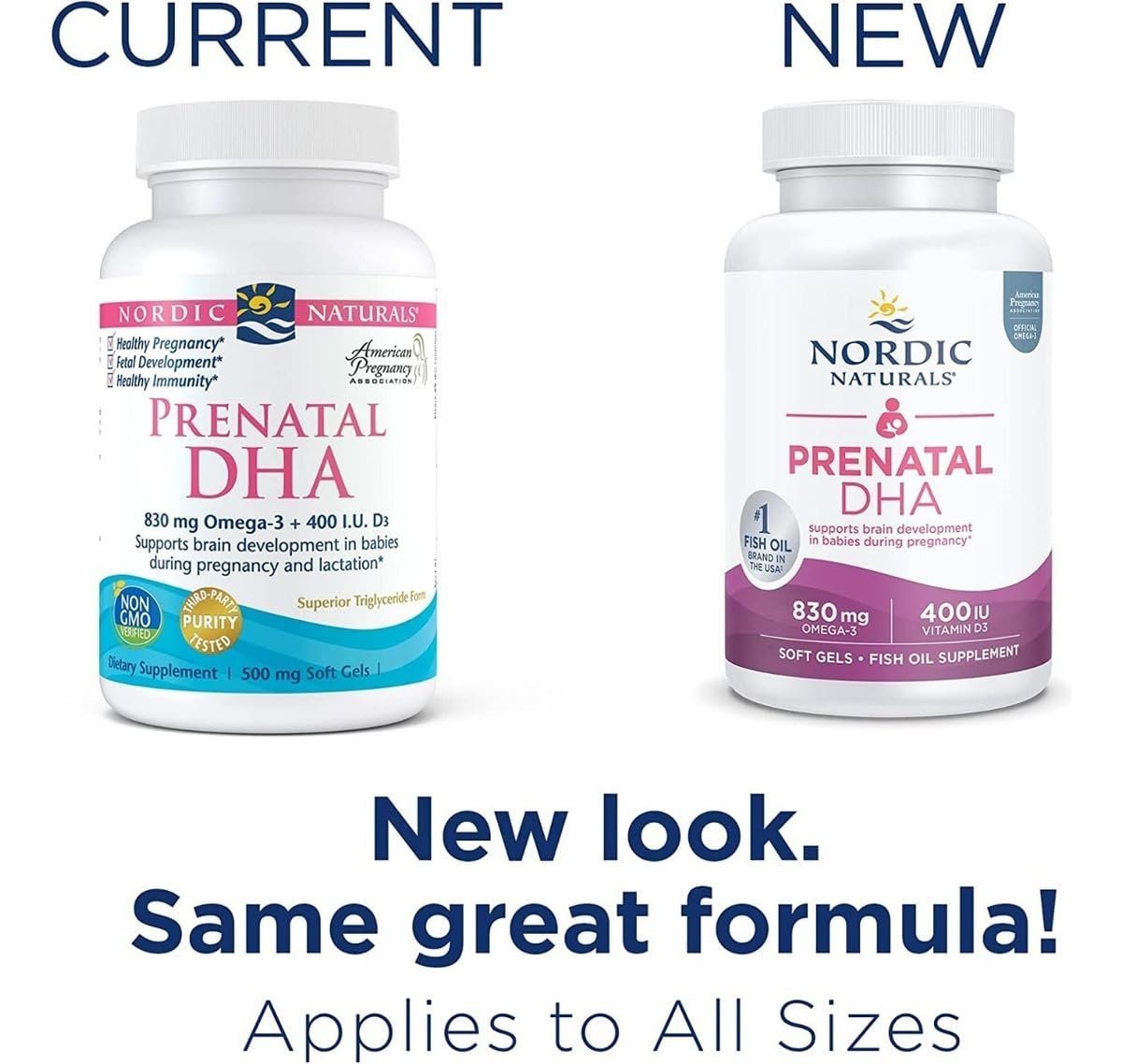 Nordic Naturals Prenatal DHA, ungewürzt - 90 Weichkapseln - 830 mg Omega-3 + 400 IE Vitamin D3 - Unterstützt die Gehirnentwicklung bei Babys während Schwangerschaft & Stillzeit - Non-GMO - 45 Portionen