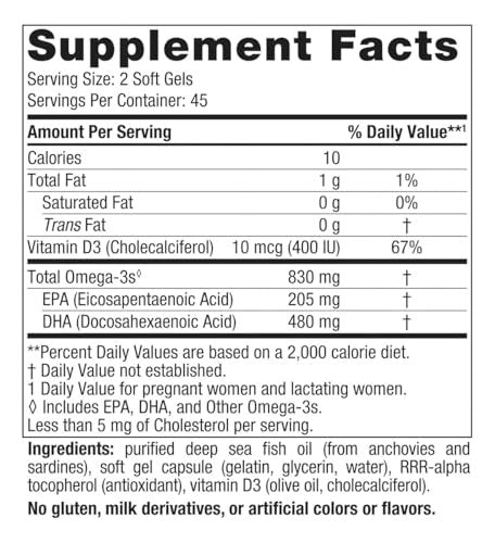 Nordic Naturals Prenatal DHA, ungewürzt - 90 Weichkapseln - 830 mg Omega-3 + 400 IE Vitamin D3 - Unterstützt die Gehirnentwicklung bei Babys während Schwangerschaft & Stillzeit - Non-GMO - 45 Portionen