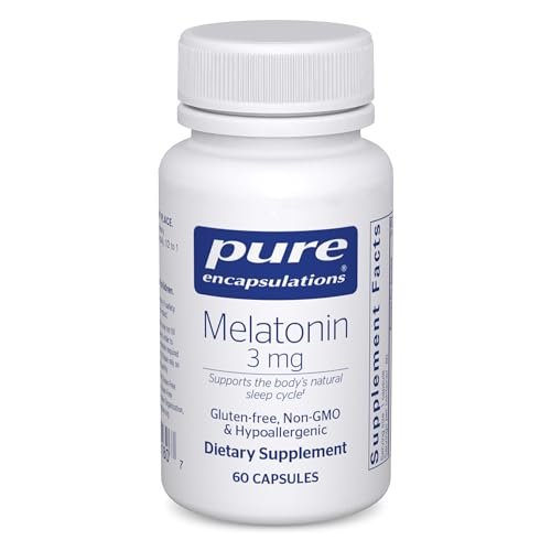 Pure Encapsulations Melatonin 3 mg – Antioxidans zur Unterstützung des natürlichen Schlafs & Linderung gelegentlicher Schlaflosigkeit – 60 Kapseln