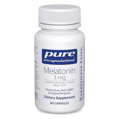 Pure Encapsulations Melatonin 3 mg – Antioxidans zur Unterstützung des natürlichen Schlafs & Linderung gelegentlicher Schlaflosigkeit – 60 Kapseln