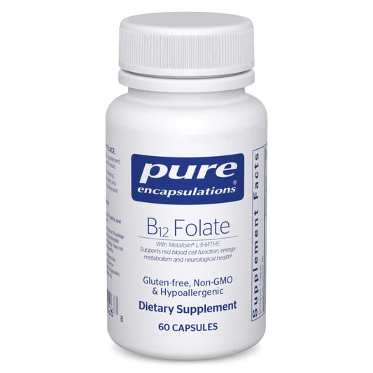 Pure Encapsulations B12 Folat – Energie, Nerven & kognitive Unterstützung mit Metafolin, 60 Kapseln