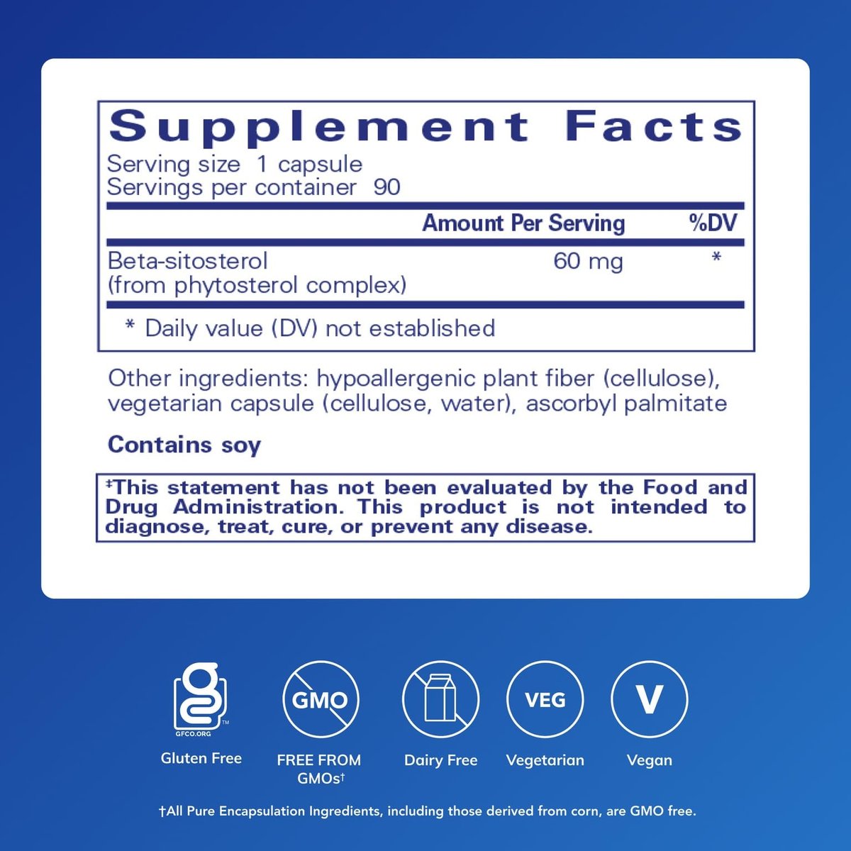Pure Encapsulations Beta-Sitosterol | Unterstützung für Harnfluss und Gesundheit* | 90 Kapseln