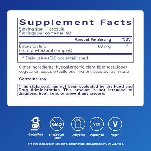 Pure Encapsulations Beta-Sitosterol | Unterstützung für Harnfluss und Gesundheit* | 90 Kapseln