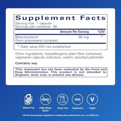 Pure Encapsulations Beta-Sitosterol | Unterstützung für Harnfluss und Gesundheit* | 90 Kapseln