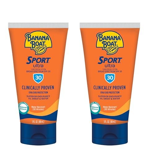 Banana Boat Sport Ultra Sonnenlotion LSF 30, Reisegröße 3 oz Doppelpack, Schweiß- und wasserbeständiger Sonnenschutz für aktiven Lebensstil (2er-Pack)