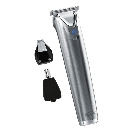 Wahl USA Edelstahl Lithium-Ionen Akku-Barttrimmer für Herren - Wiederaufladbarer All-in-One-Barttrimmer mit rotierendem Ohr- und Nasentrimmer & Detailtrimmer - Modell 9818A