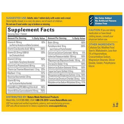 Nature Made Multivitamin für Männer – Ohne Eisen, Tägliche Nahrungsergänzung, 90 Tabletten, 90-Tage-Vorrat