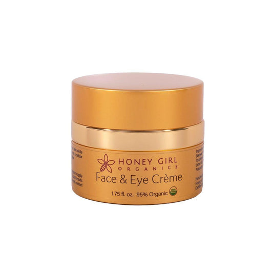 Honey Girl Organics Gesichts- & Augencreme, USDA Bio-zertifizierte Feuchtigkeitscreme & Augencreme gegen Falten, Augenringe und Schwellungen mit Honig, Bienenwachs, ätherischen Ölen & nativem Olivenöl extra. 1,75 oz