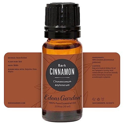 Edens Garden Zimtrindenöl – 100 % reines, unverdünntes ätherisches Öl für Aromatherapie, Diffuser & mehr, 10 ml