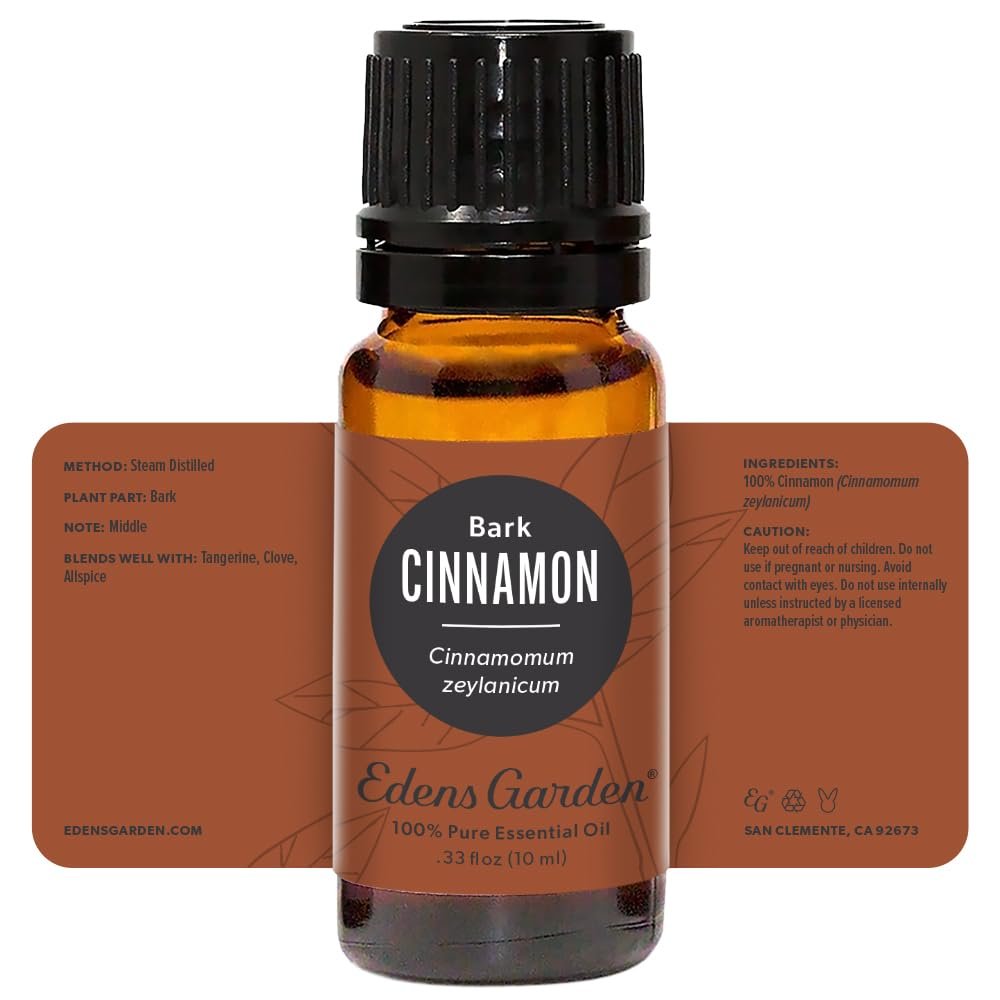 Edens Garden Zimtrindenöl – 100 % reines, unverdünntes ätherisches Öl für Aromatherapie, Diffuser & mehr, 10 ml