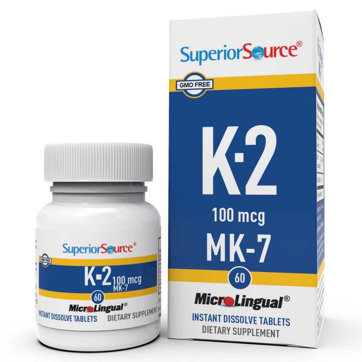 Superior Source Vitamin K2 MK-7 (Menaquinon-7) 100 mcg – Knochenstärke & Herzgesundheit – 60 sublinguale Tabletten