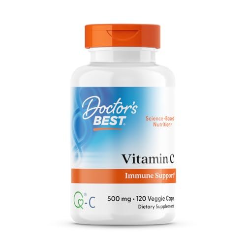 Doctor's Best Vitamin C 500 mg – 120 Kapseln, Hochdosiertes Vitamin C zur Immununterstützung