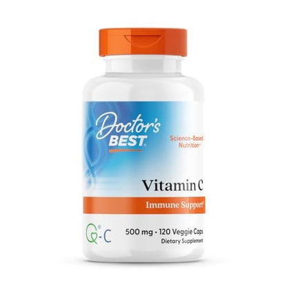 Doctor's Best Vitamin C 500 mg – 120 Kapseln, Hochdosiertes Vitamin C zur Immununterstützung