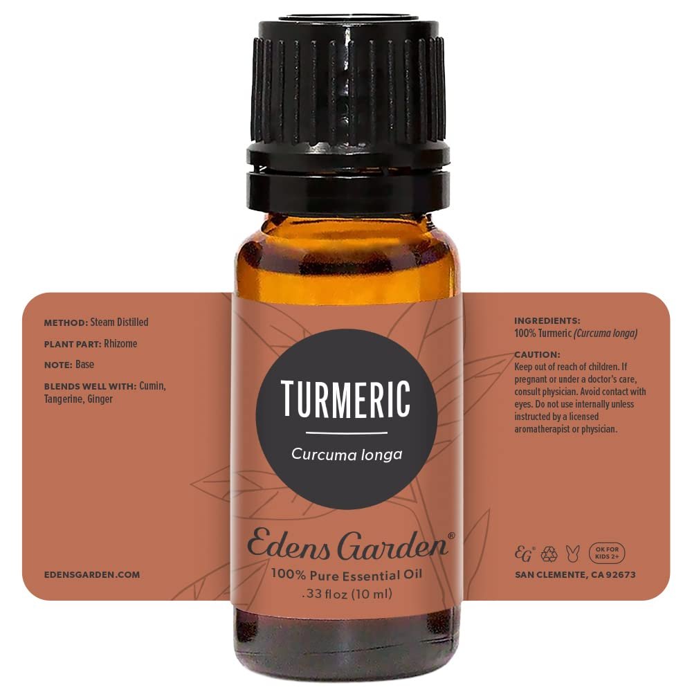 Edens Garden Kurkuma Ätherisches Öl – 100% rein, premium, unverdünnt, natürlich, therapeutisch, für Diffuser, Haut, Gesicht, kindersicher 10 ml