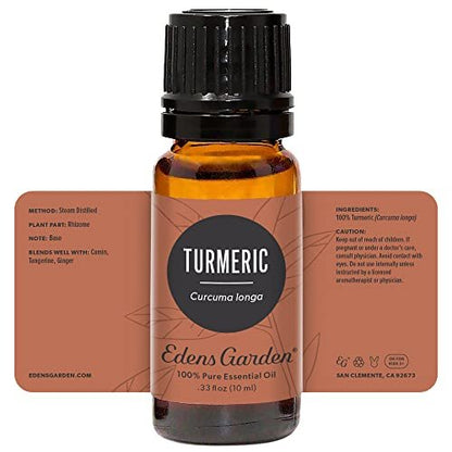 Edens Garden Kurkuma Ätherisches Öl – 100% rein, premium, unverdünnt, natürlich, therapeutisch, für Diffuser, Haut, Gesicht, kindersicher 10 ml
