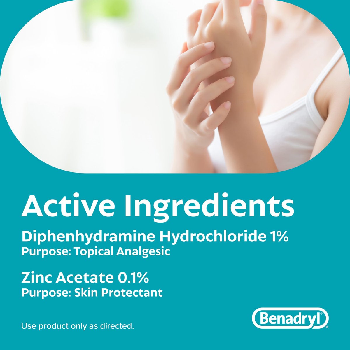 Benadryl Original Stärke Anti-Juckreiz Creme, Insektenstich Linderung, Diphenhydramin HCl topisches Analgetikum & Zinkacetat Hautschutz, Ideal für Campingausflüge, 1 oz, 2er-Pack