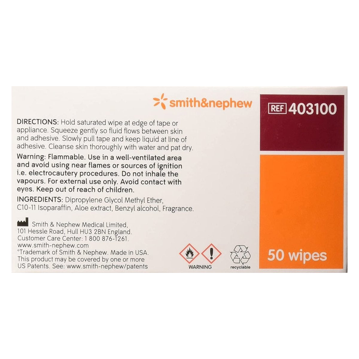Smith & Nephew Remove Adhesive Remover Feuchttücher 403100, 50 Stück
