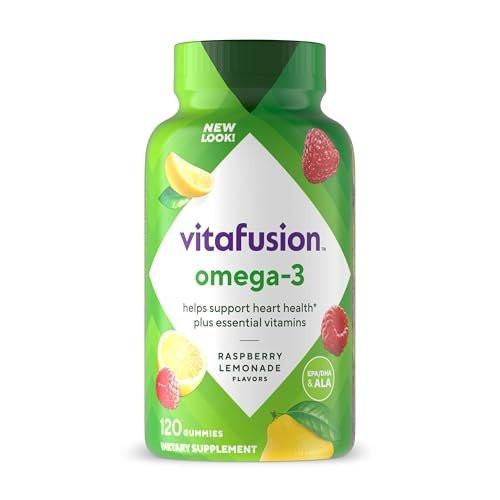Vitafusion Omega-3 Gummis für die Herzgesundheit, Beerig-Zitronengeschmack, 120 Stück (60-Tage-Vorrat)