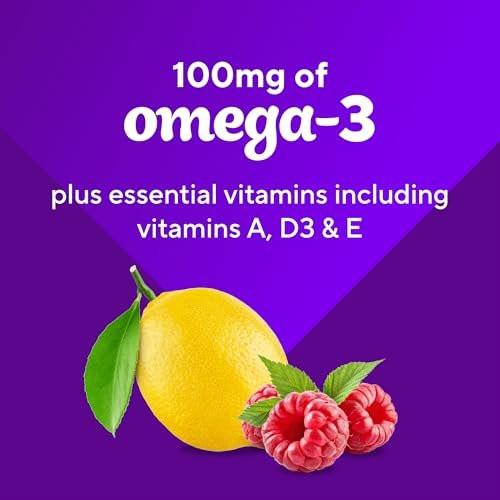 Vitafusion Omega-3 Gummis für die Herzgesundheit, Beerig-Zitronengeschmack, 120 Stück (60-Tage-Vorrat)