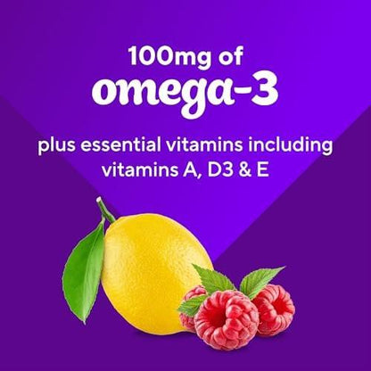 Vitafusion Omega-3 Gummis für die Herzgesundheit, Beerig-Zitronengeschmack, 120 Stück (60-Tage-Vorrat)