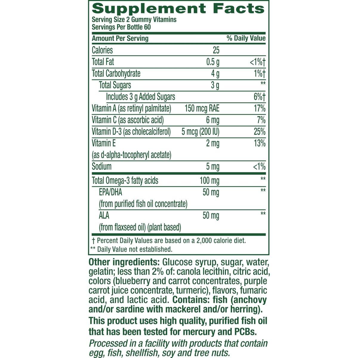 Vitafusion Omega-3 Gummis für die Herzgesundheit, Beerig-Zitronengeschmack, 120 Stück (60-Tage-Vorrat)