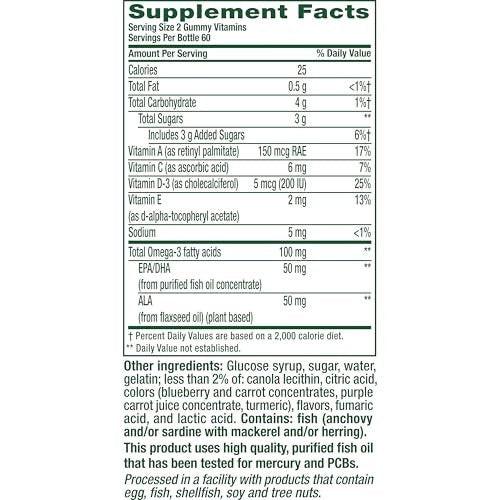 Vitafusion Omega-3 Gummis für die Herzgesundheit, Beerig-Zitronengeschmack, 120 Stück (60-Tage-Vorrat)