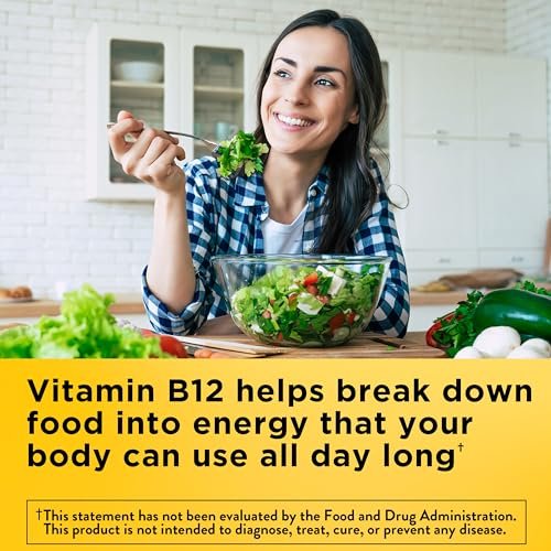 Nature Made Vitamin B12 Extra Strength 3000 mcg – 60 Weichkapseln für 60 Tage, Unterstützung des Energiestoffwechsels