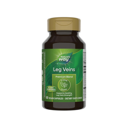 Nature's Way Venen der Beine – Unterstützt gesunde Beinvenenstärke* – 6-Kräutermischung mit Rosskastanienextrakt und Löwenzahn – Glutenfrei – 60 vegane Kapseln